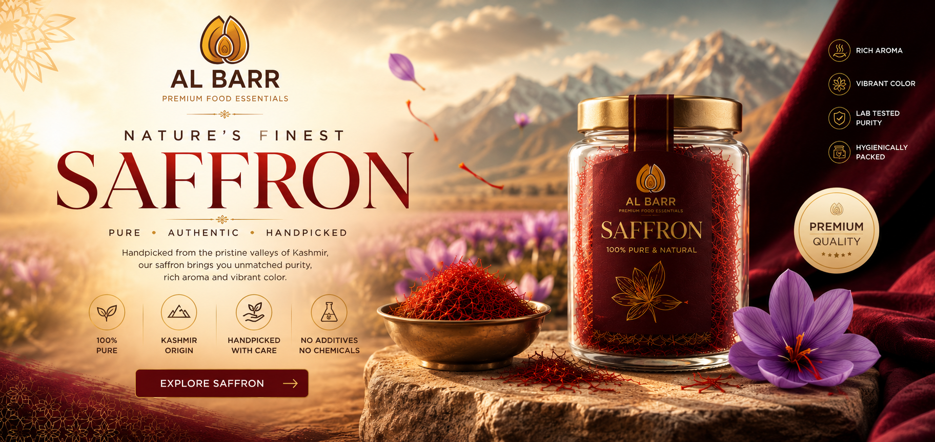 Pure Mogra Saffron - Grade A+ Certified Kashmiri Kesar