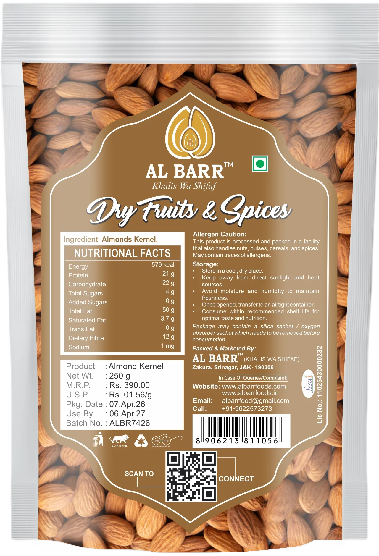 Almond Kernel - Detail View 2 | Al Barr Kashmir